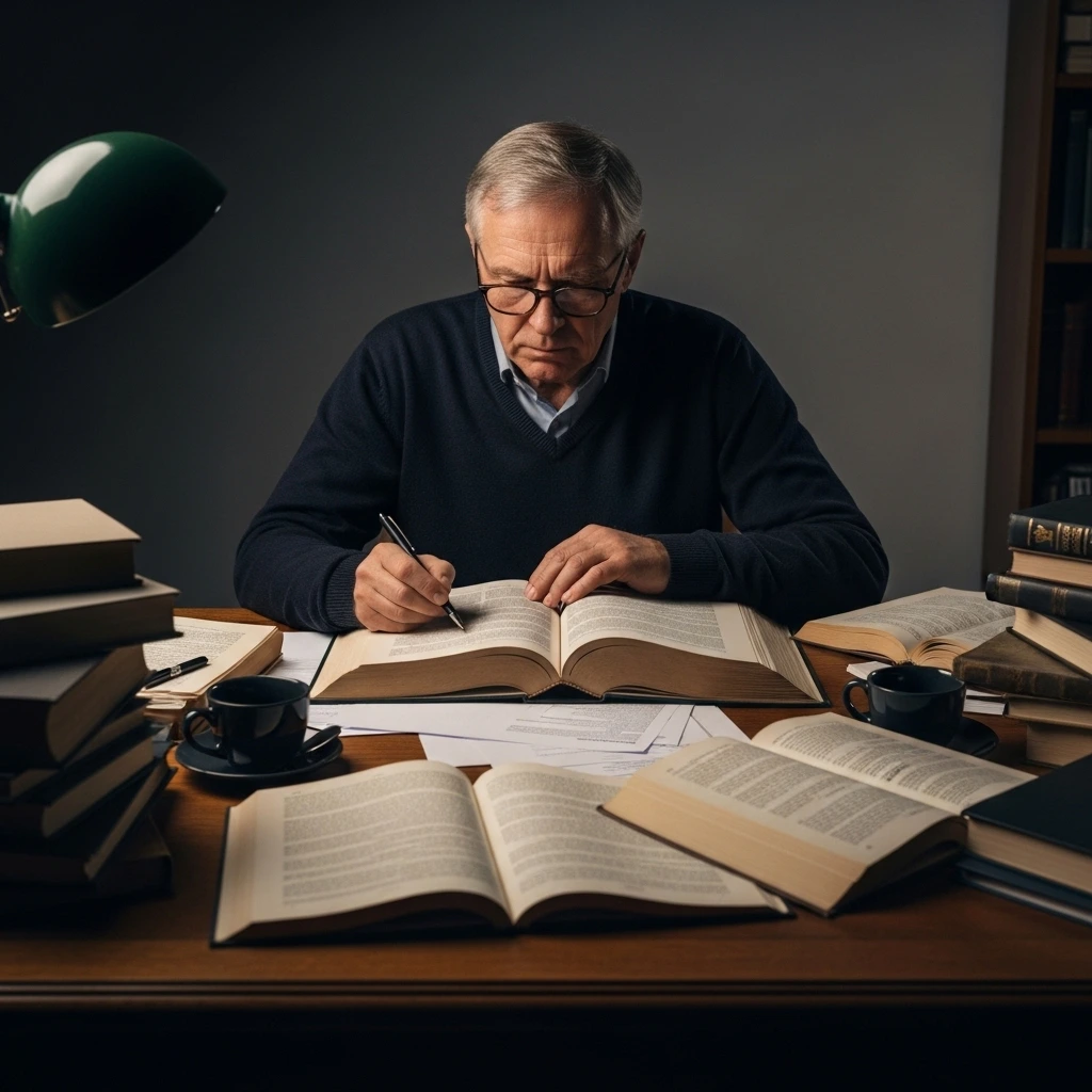 Kitap üzerine yazı yazan kişi – vergi affı belgelerini hazırlayan bir vergi uzmanı.